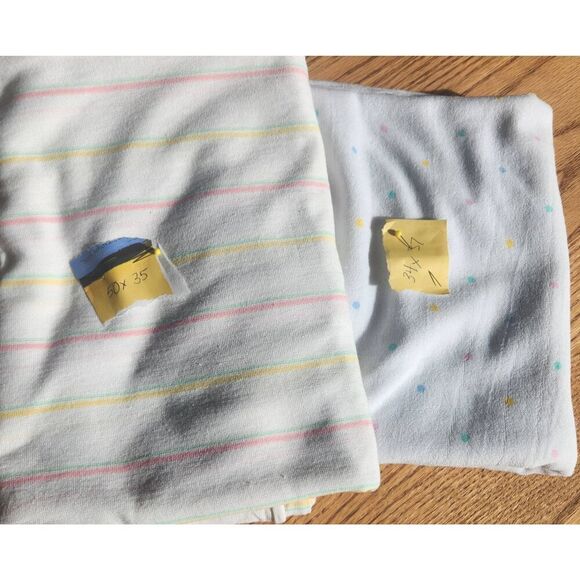 No Brand Other - Two Knit Fabric remnants-pastel & white stripe and pastel polka dot